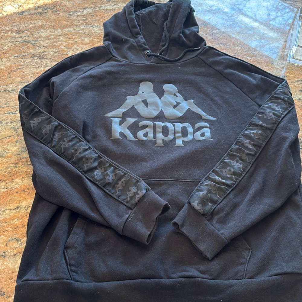Kappa black hoodie - size XL (fits like adult M)